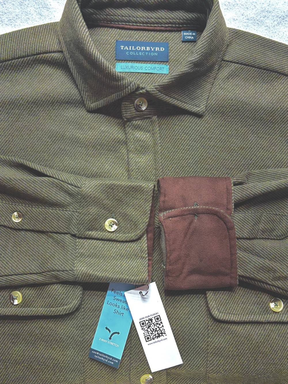 Tailorbyrd NWT Super Soft Knit Sweater Shirt / Cabin Comfort Overshirt Olive S